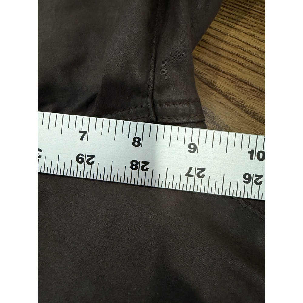 AG Adriano Goldschmied Coated Legging Ankle Jeans Size 29R Brown Leather Look - Picture 10 of 12